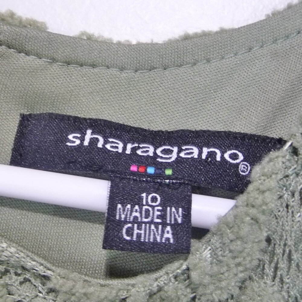 NWT SHARAGANO DRESS SIZE 10 GREEN LACE - Picture 11 of 11
